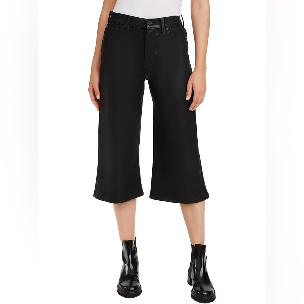 ❤️NWT 7 For All Mankind Black Alexa Coated Culottes Size 31